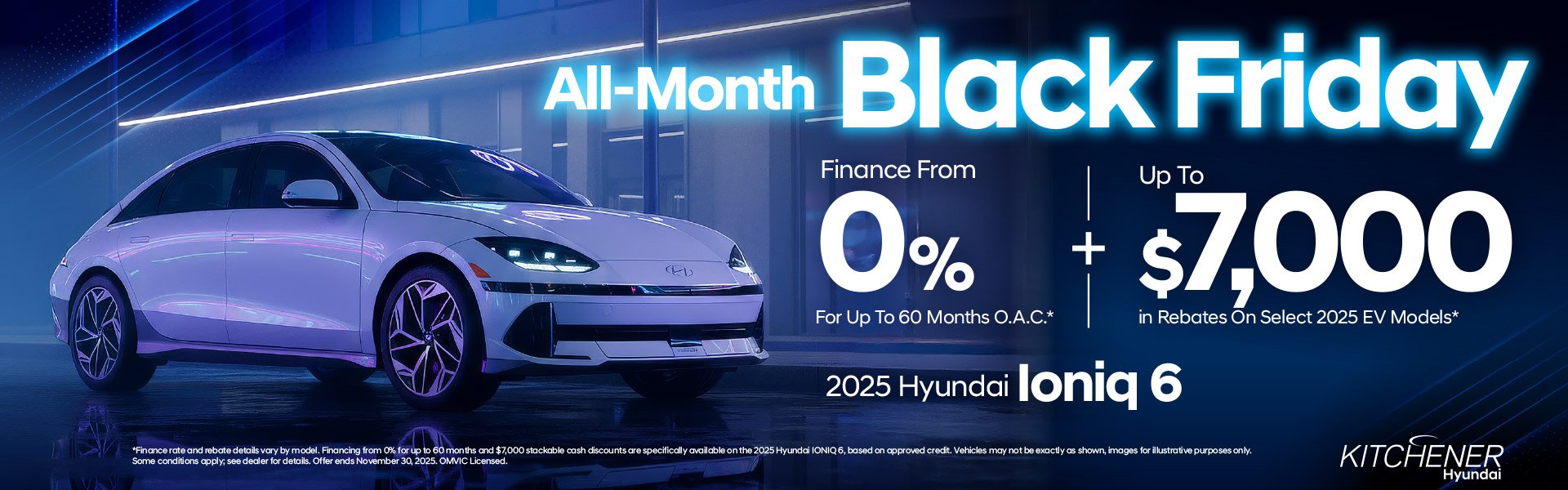 2025 Hyundai IONIQ 6Finance From 0% For Up To 60 Months O.A.C.* + Up To $7,000 in Rebates On Select 2025 EV Models*